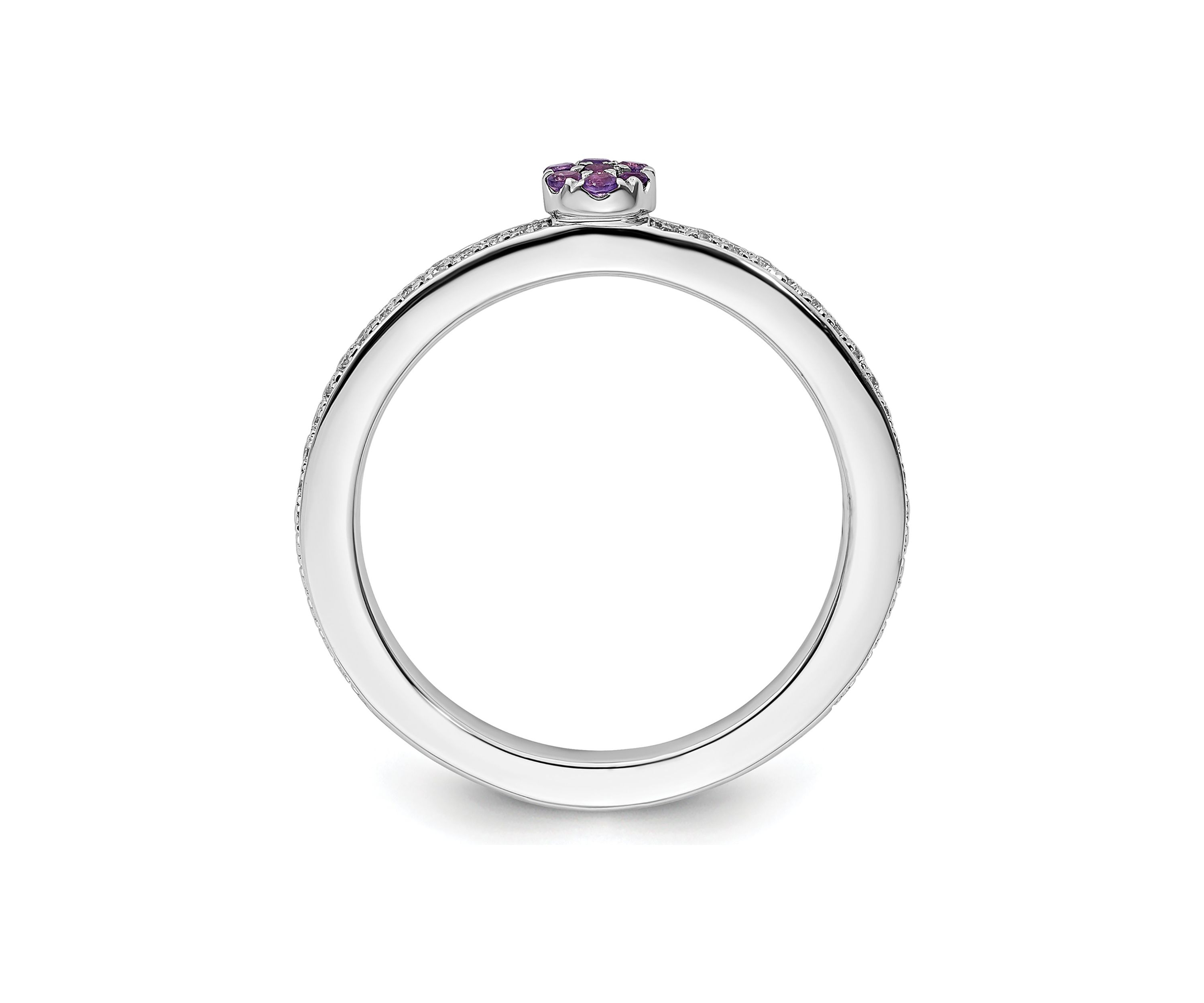 1/10 ct. t.w. Amethyst and 1/8 ct. t.w. Diamond Stackable Expressions Ring in 14K Gold