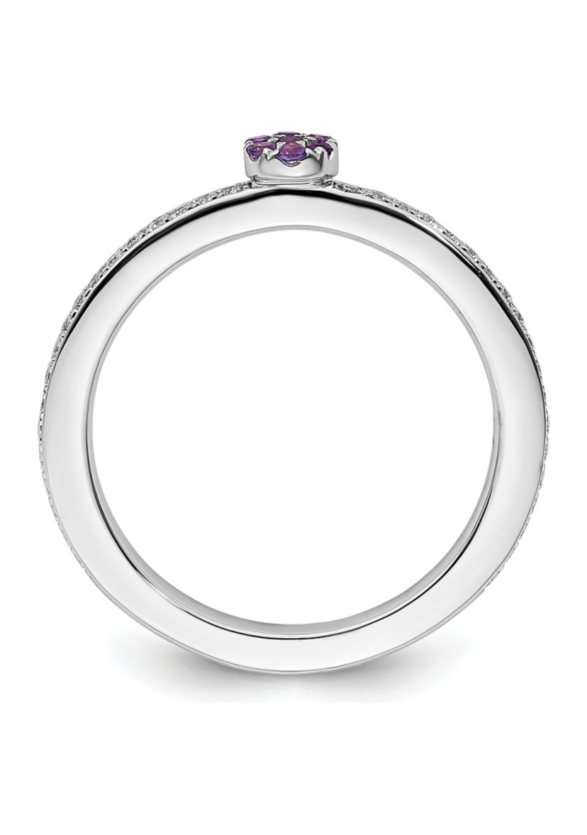 1/10 ct. t.w. Amethyst and 1/8 ct. t.w. Diamond Stackable Expressions Ring in 14K Gold
