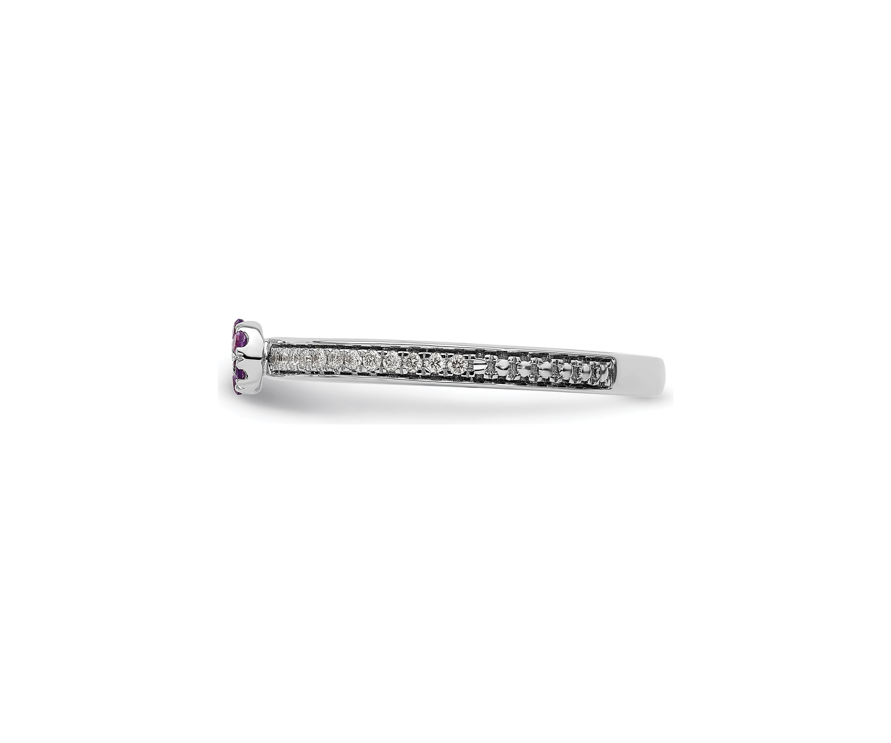 1/10 ct. t.w. Amethyst and 1/8 ct. t.w. Diamond Stackable Expressions Ring in 14K Gold