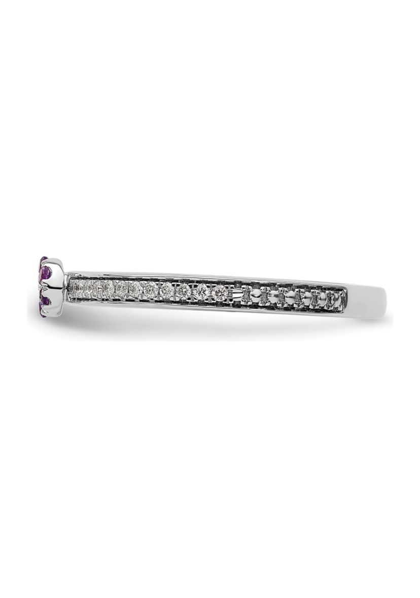 1/10 ct. t.w. Amethyst and 1/8 ct. t.w. Diamond Stackable Expressions Ring in 14K Gold