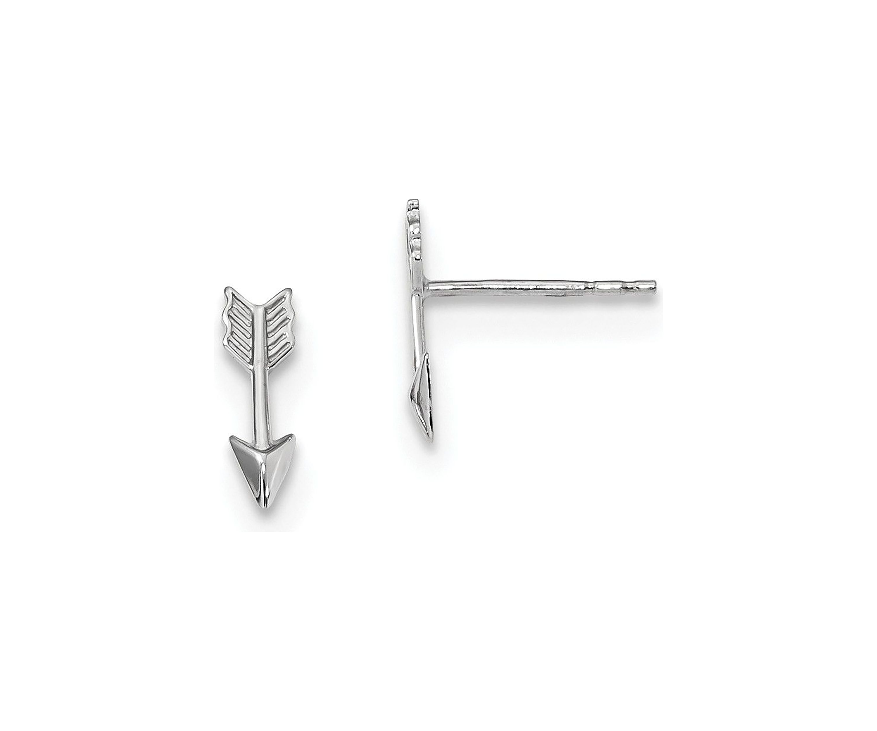 14K Gold Polished Arrow Post Earrings