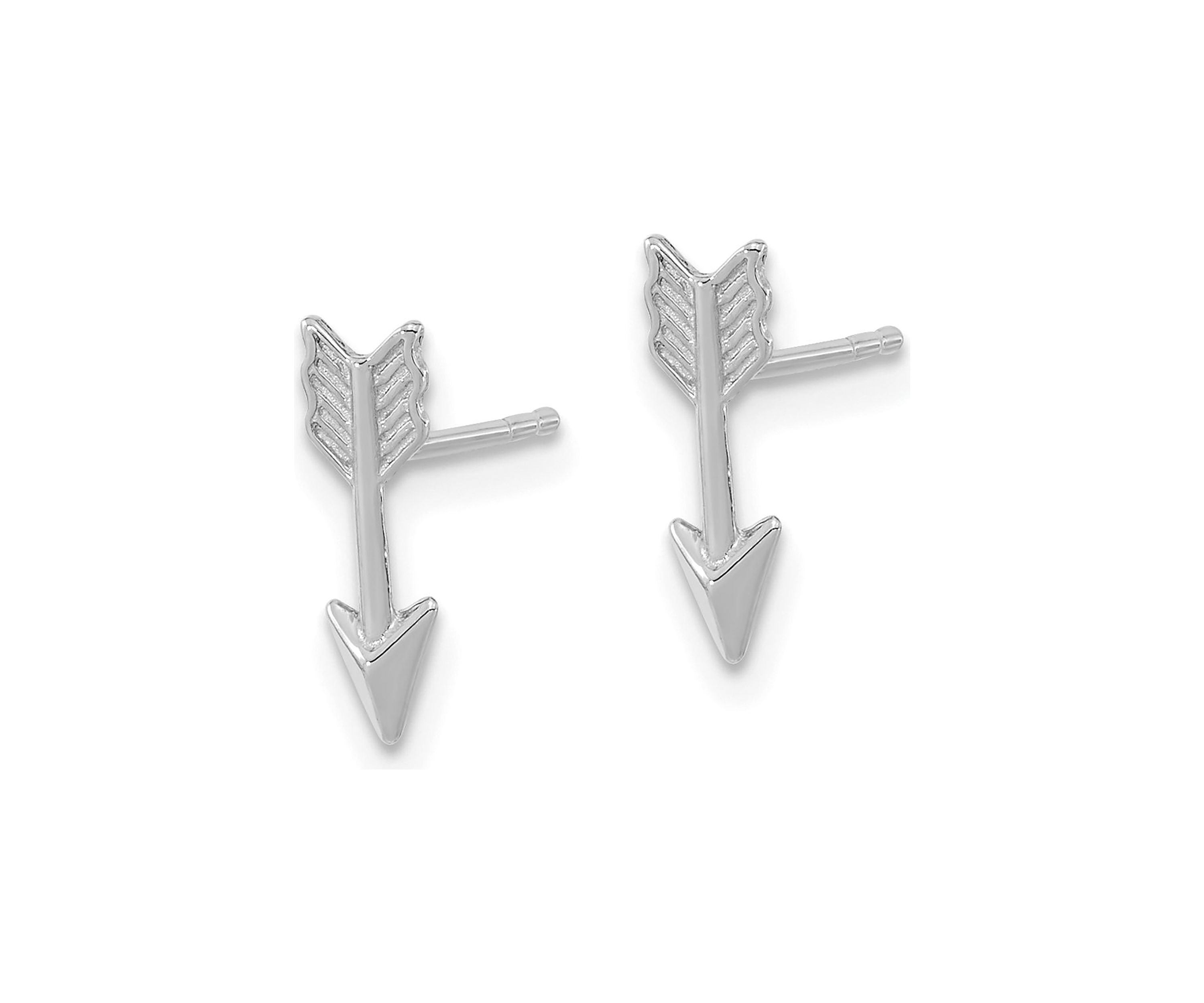 14K Gold Polished Arrow Post Earrings