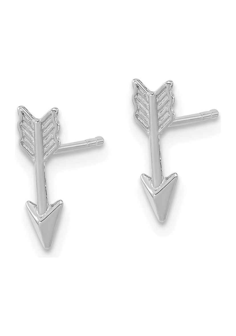 14K Gold Polished Arrow Post Earrings