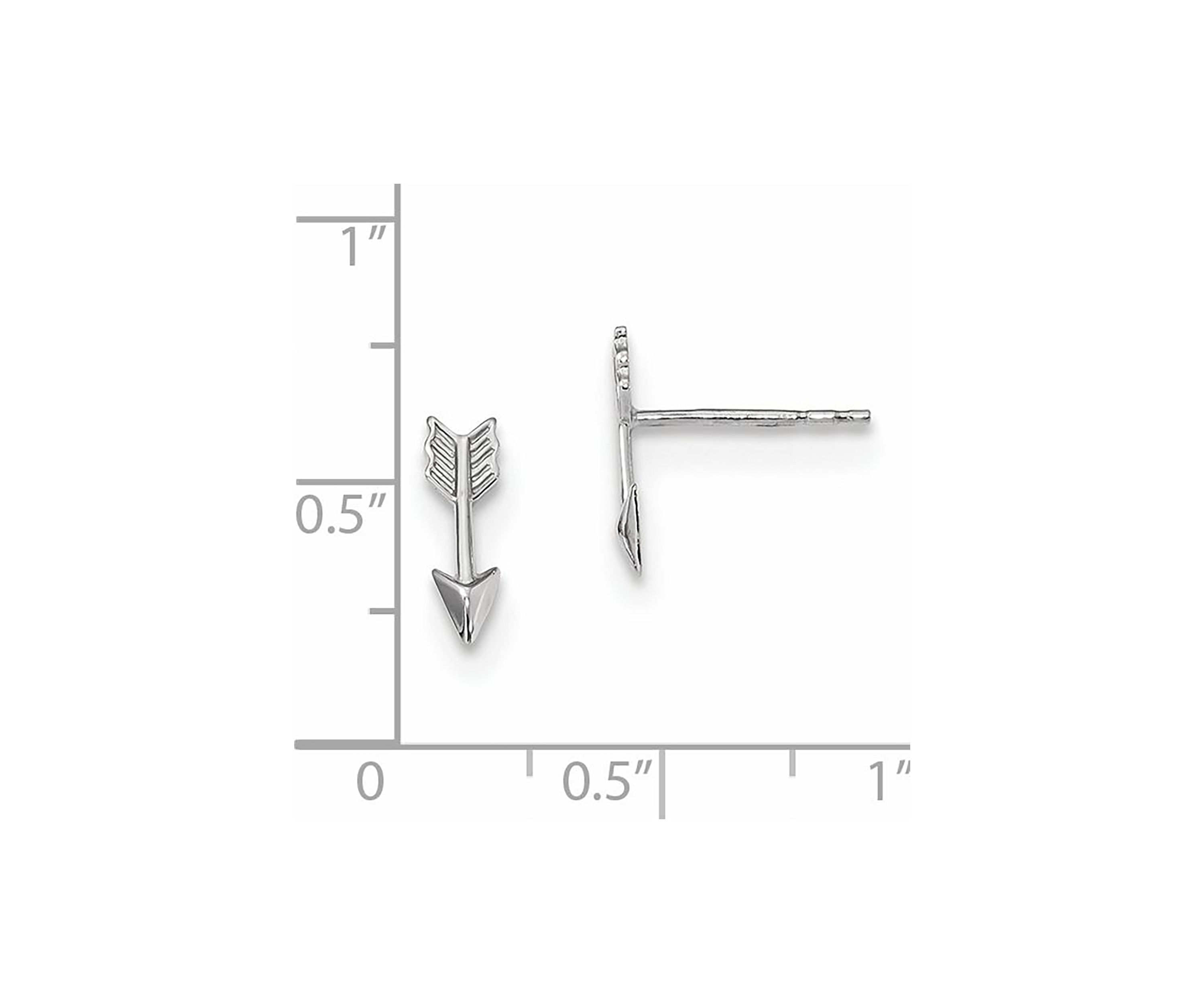 14K Gold Polished Arrow Post Earrings