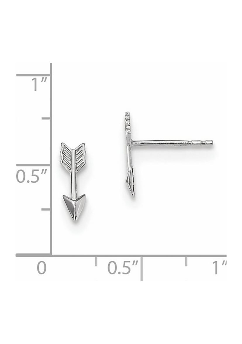 14K Gold Polished Arrow Post Earrings