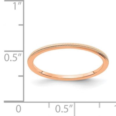 14K Gold 1.2mm Milgrain Stackable Band