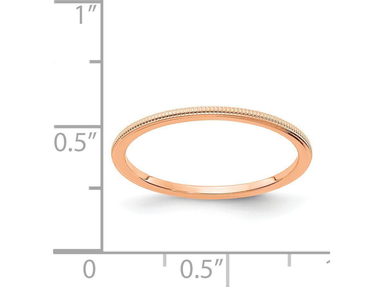 14K Gold 1.2mm Milgrain Stackable Band