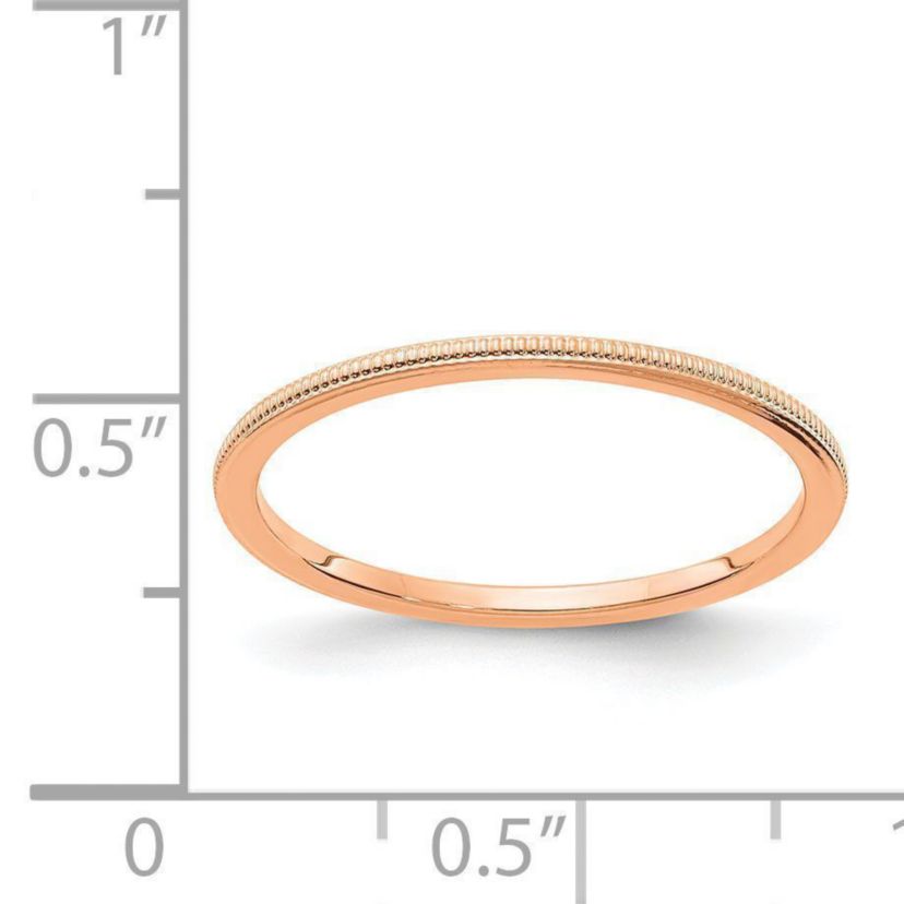 14K Gold 1.2mm Milgrain Stackable Band