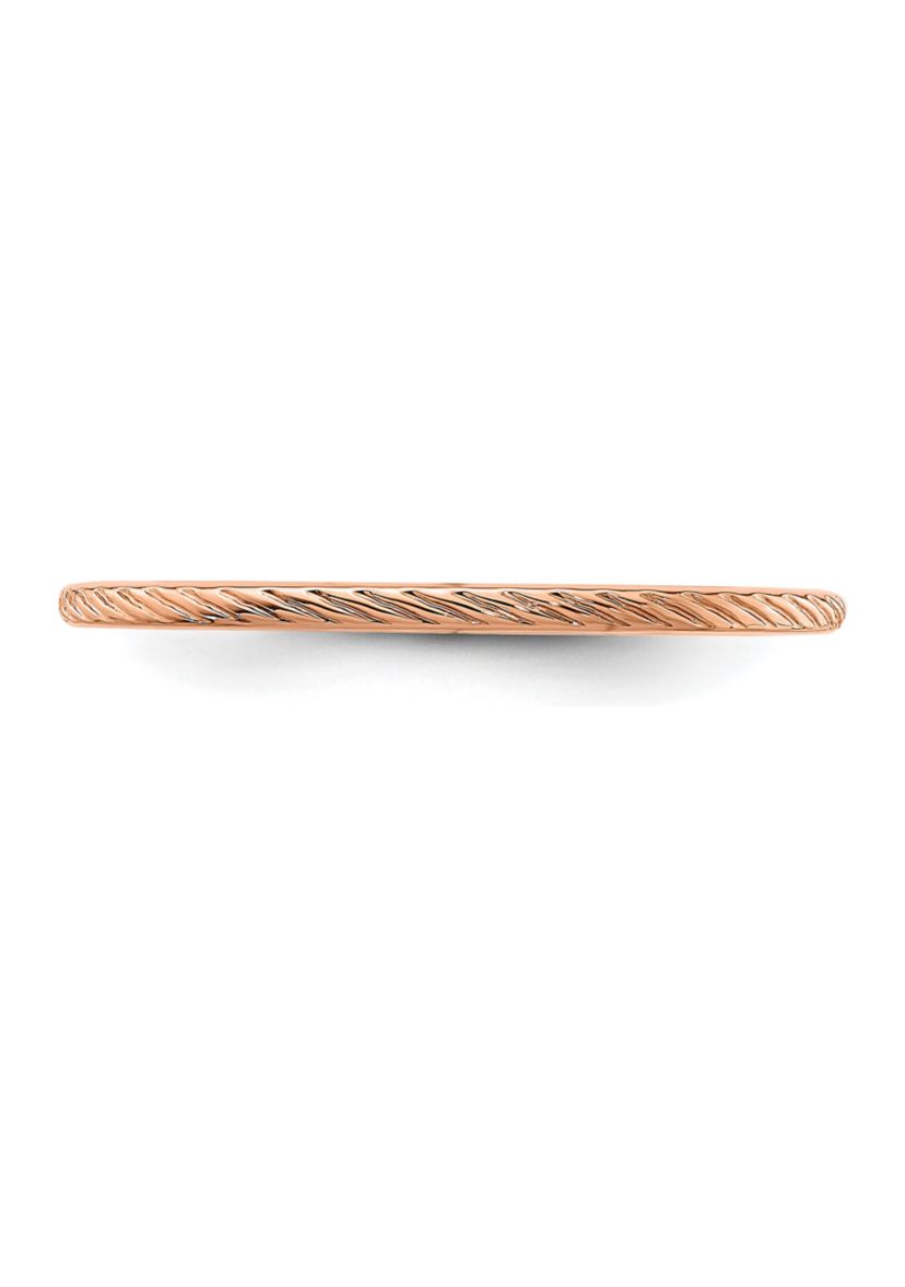 10K Gold 1.2mm Twisted Wire Pattern Stackable Band