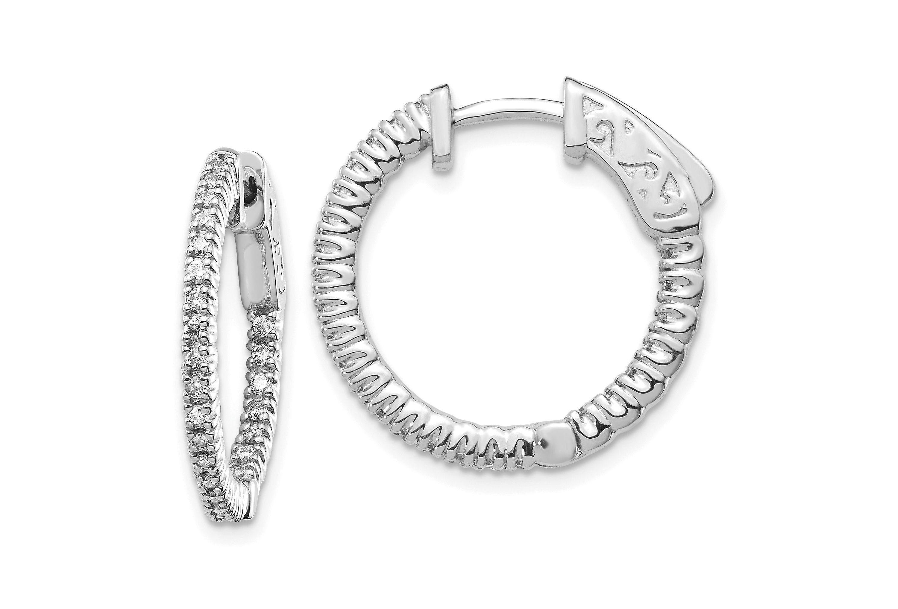 3/8 ct. t.w. Diamond Round Hoop Earrings in 14K Gold