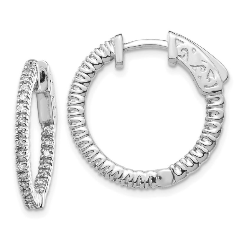 3/8 ct. t.w. Diamond Round Hoop Earrings in 14K Gold