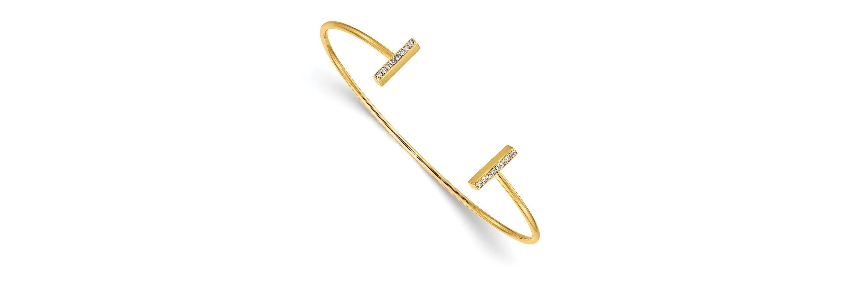 1/6 ct. t.w. Diamond Bar Bangle in 14K Gold