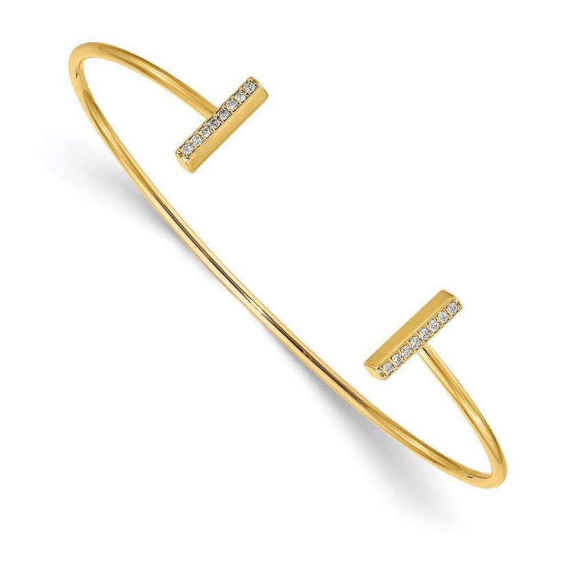 1/6 ct. t.w. Diamond Bar Bangle in 14K Gold