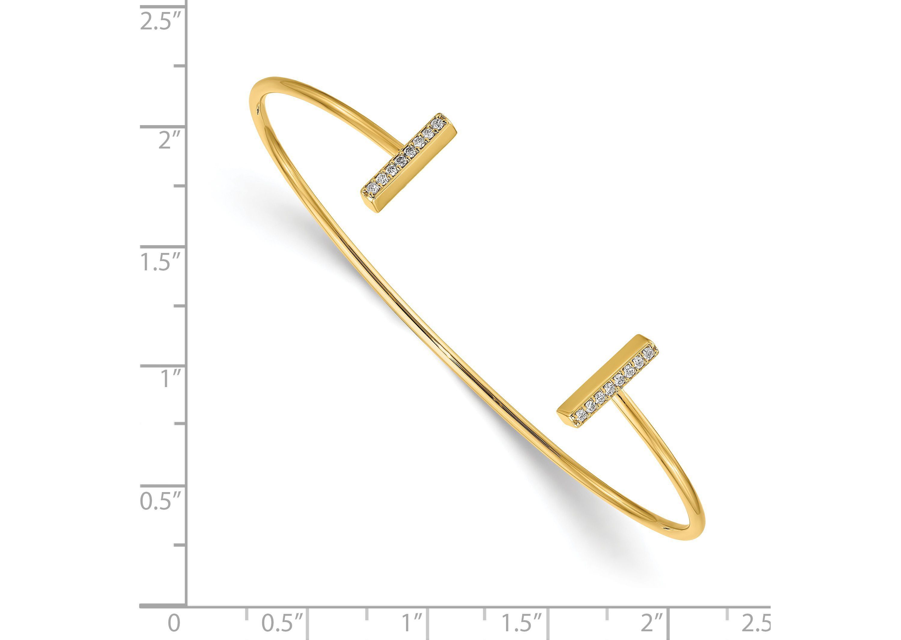 1/6 ct. t.w. Diamond Bar Bangle in 14K Gold