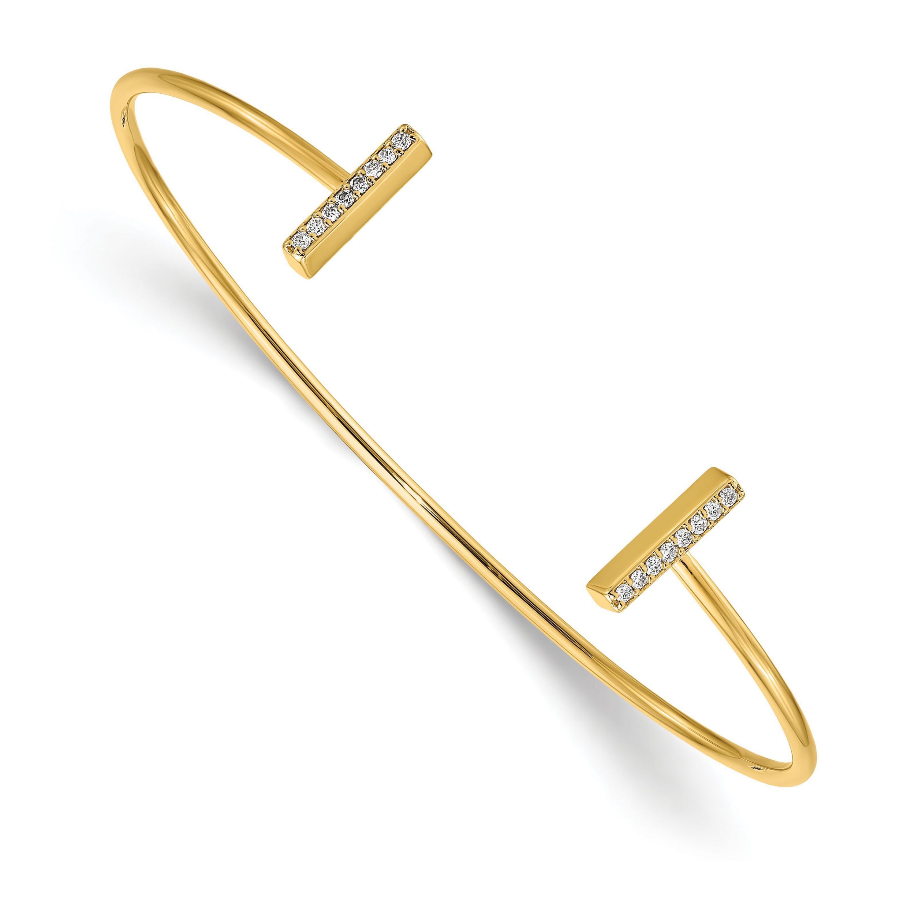 1/6 ct. t.w. Diamond Bar Bangle in 14K Gold