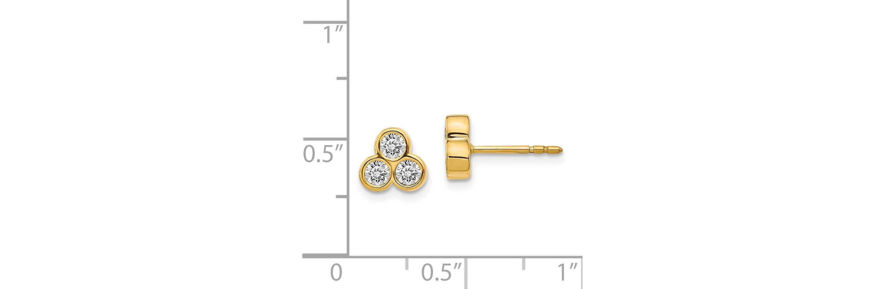 1/2 ct. t.w. 3-stone Diamond Earrings in 14K Gold