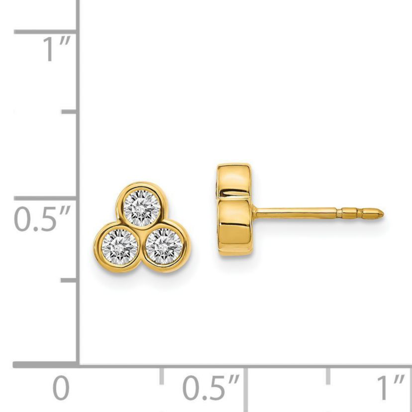 1/2 ct. t.w. 3-stone Diamond Earrings in 14K Gold