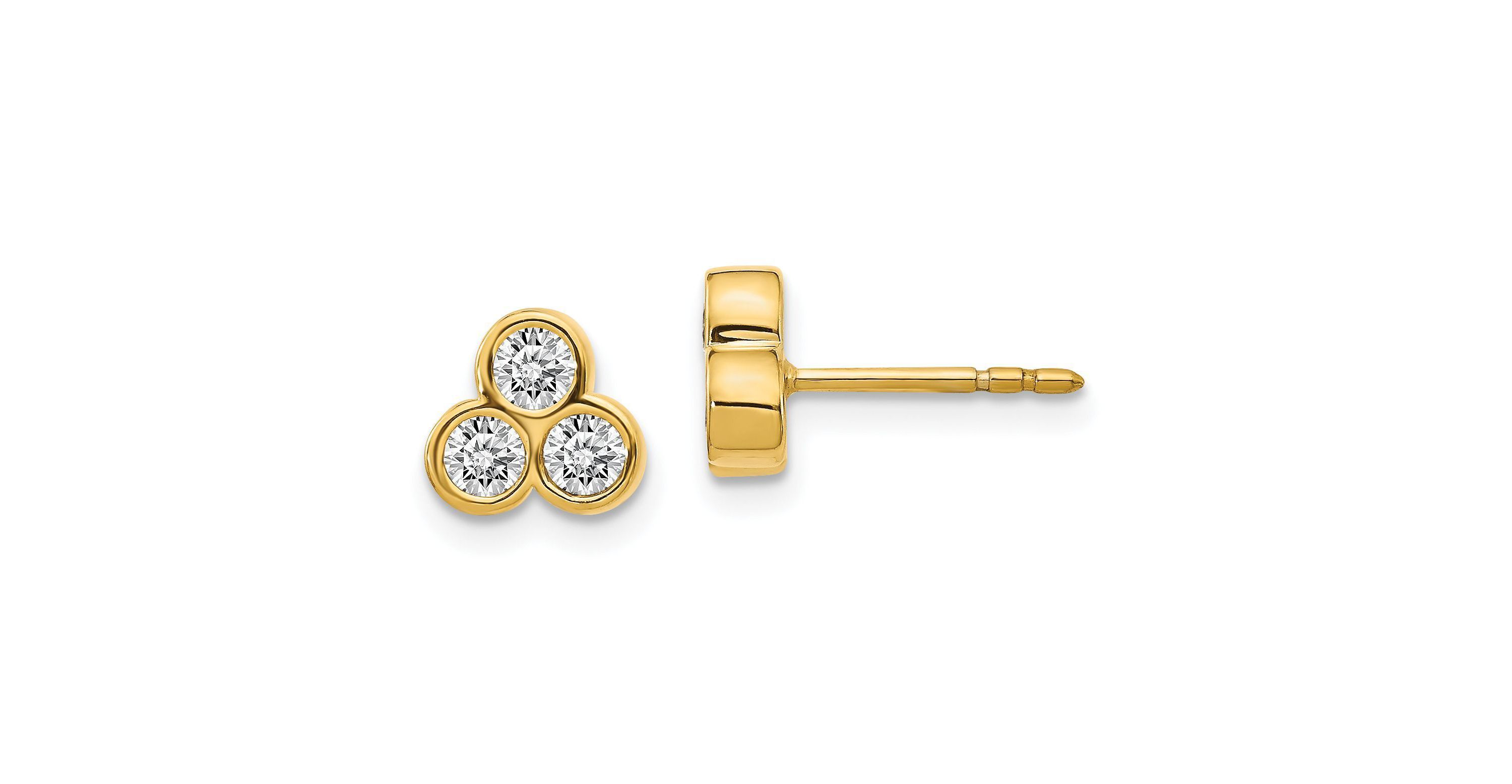 1/2 ct. t.w. 3-stone Diamond Earrings in 14K Gold