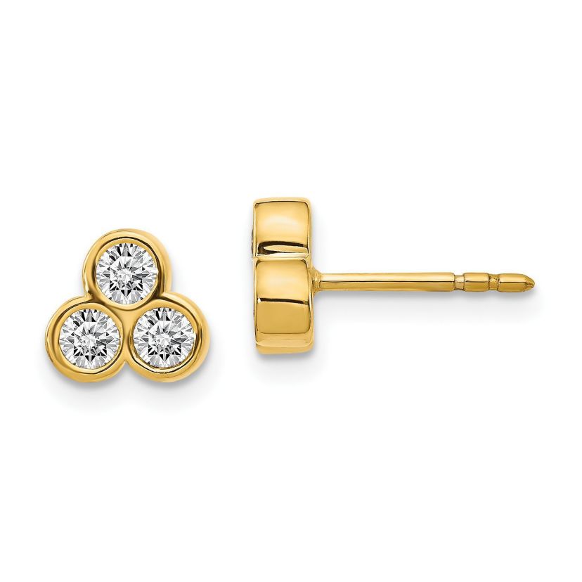 1/2 ct. t.w. 3-stone Diamond Earrings in 14K Gold