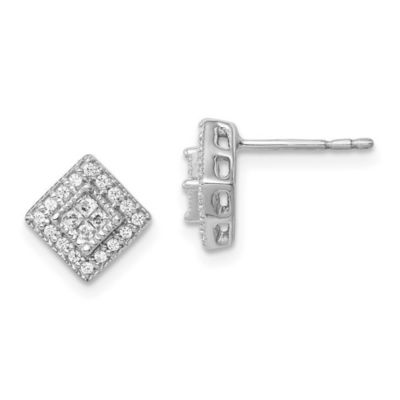 Belk & Co 1/4 ct. t.w. Diamond Polished Post Earrings in 14K Gold, White