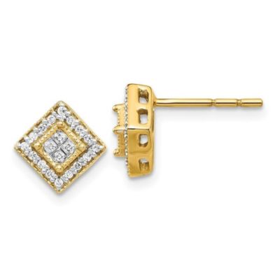 Belk & Co 1/4 ct. t.w. Diamond Polished Post Earrings in 14K Gold
