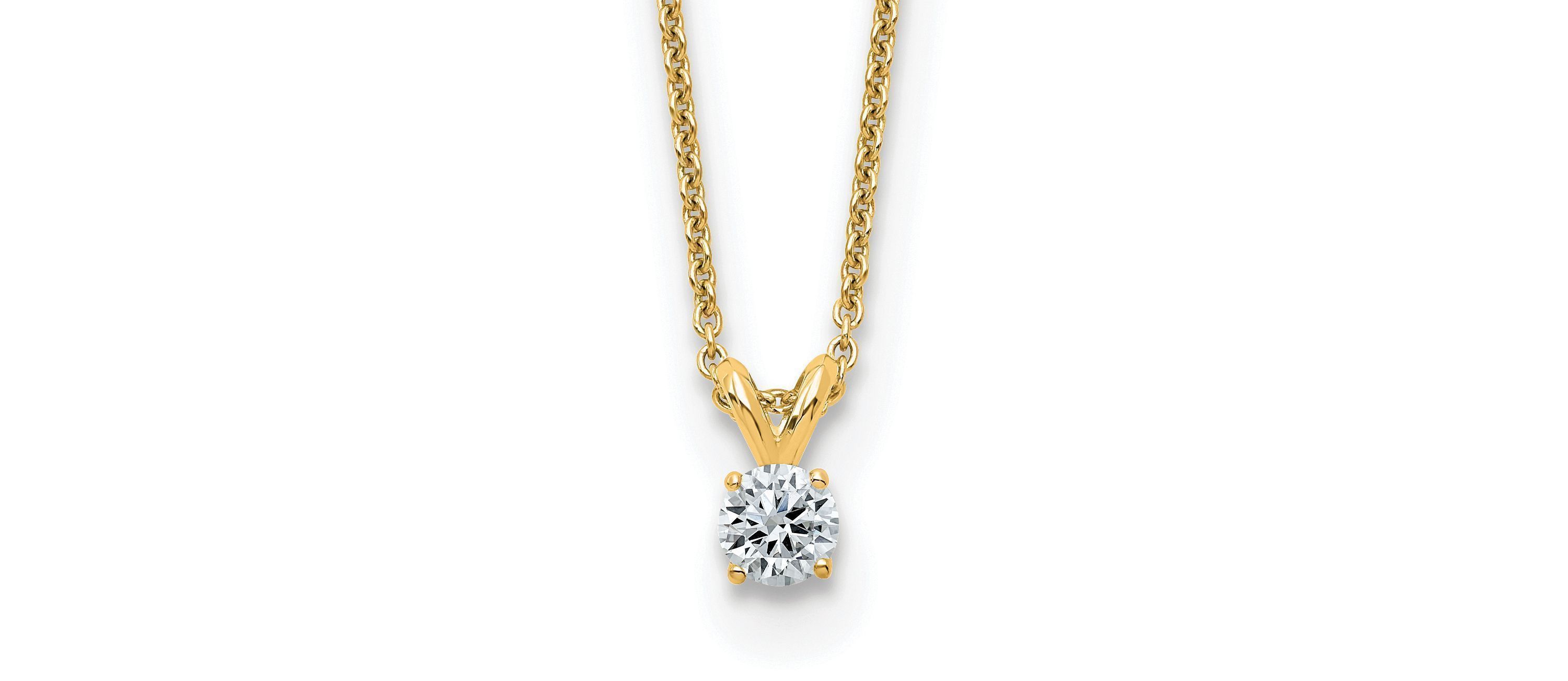 1/5 ct. t.w. Moissanite Solitaire Necklace in 14K Gold