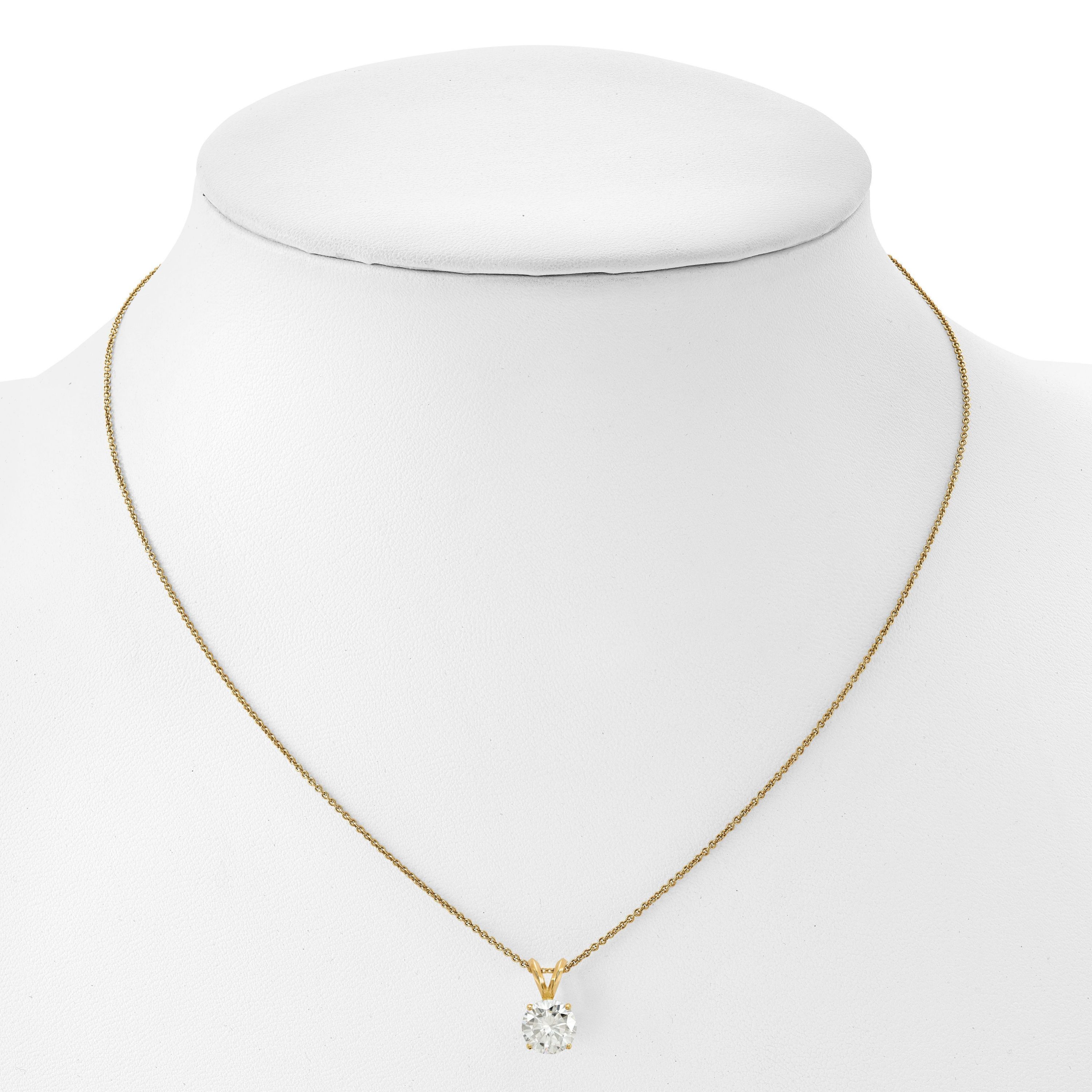 1/5 ct. t.w. Moissanite Solitaire Necklace in 14K Gold