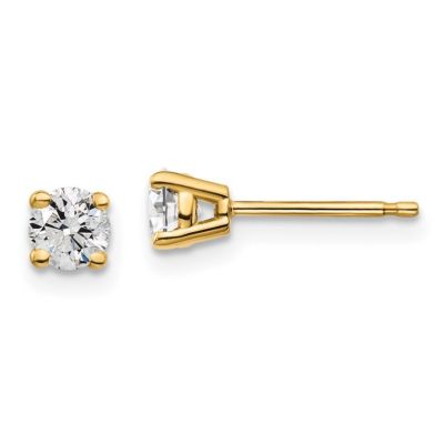 Belk & Co Lab Created 1/2 ct. t.w. Lab Grown Diamond Certified 4-Prong Earrings in 14K Gold, Yellow -  0883957057835