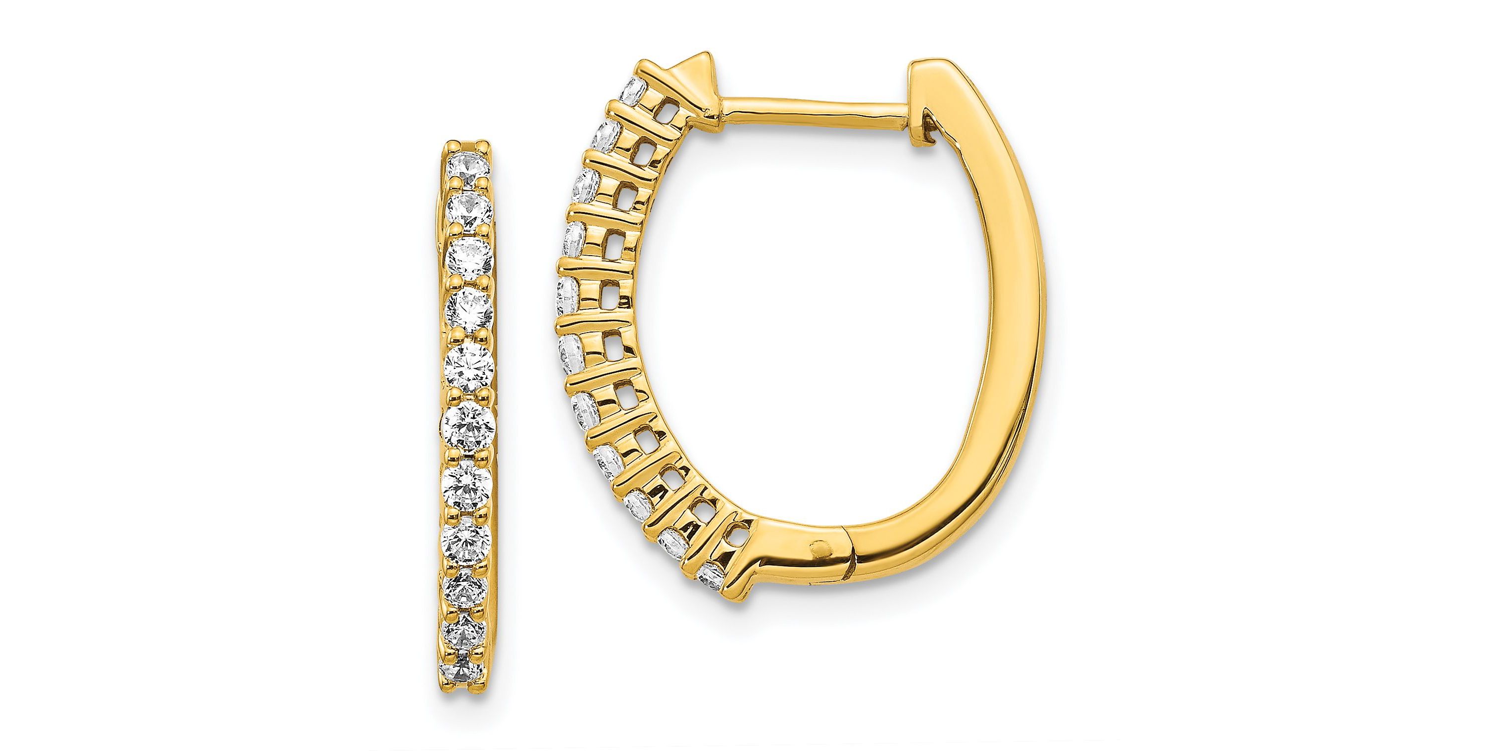 Lab Created 1/2 ct. t.w. Diamond Hoop Earrings in 14K White Gold
