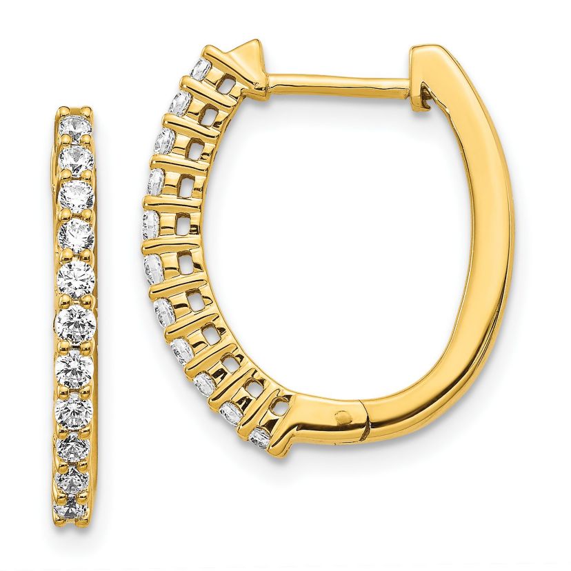 Lab Created 1/2 ct. t.w. Diamond Hoop Earrings in 14K White Gold
