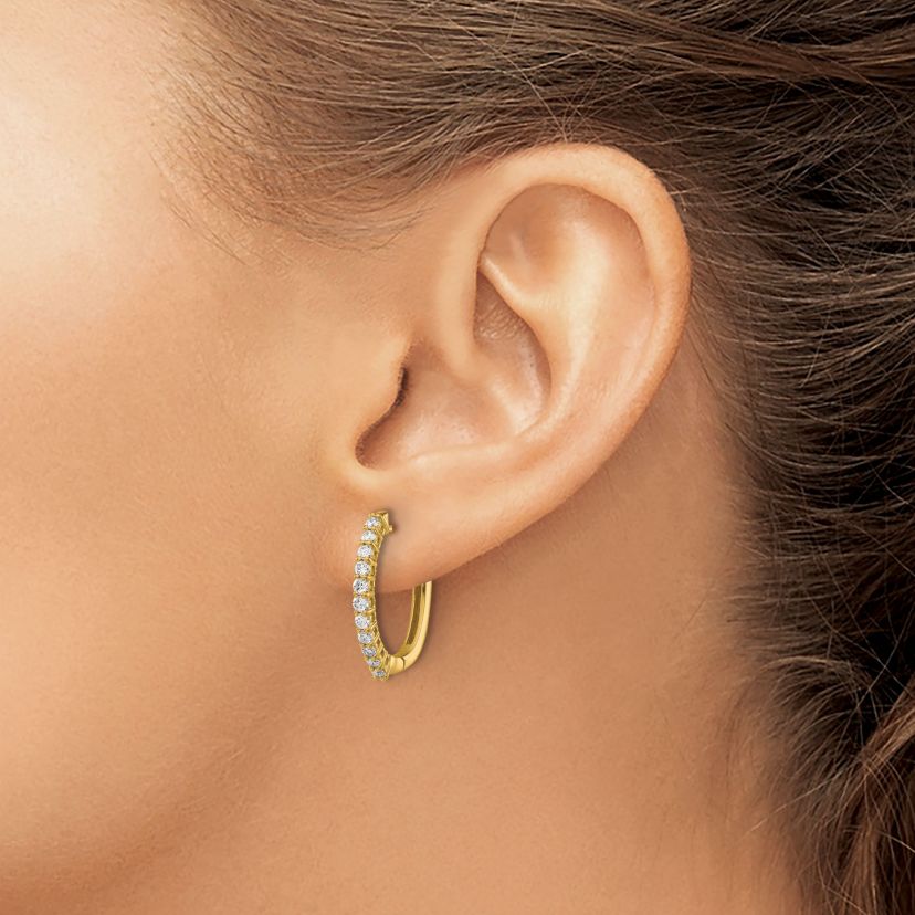 Lab Created 1/2 ct. t.w. Diamond Hoop Earrings in 14K White Gold