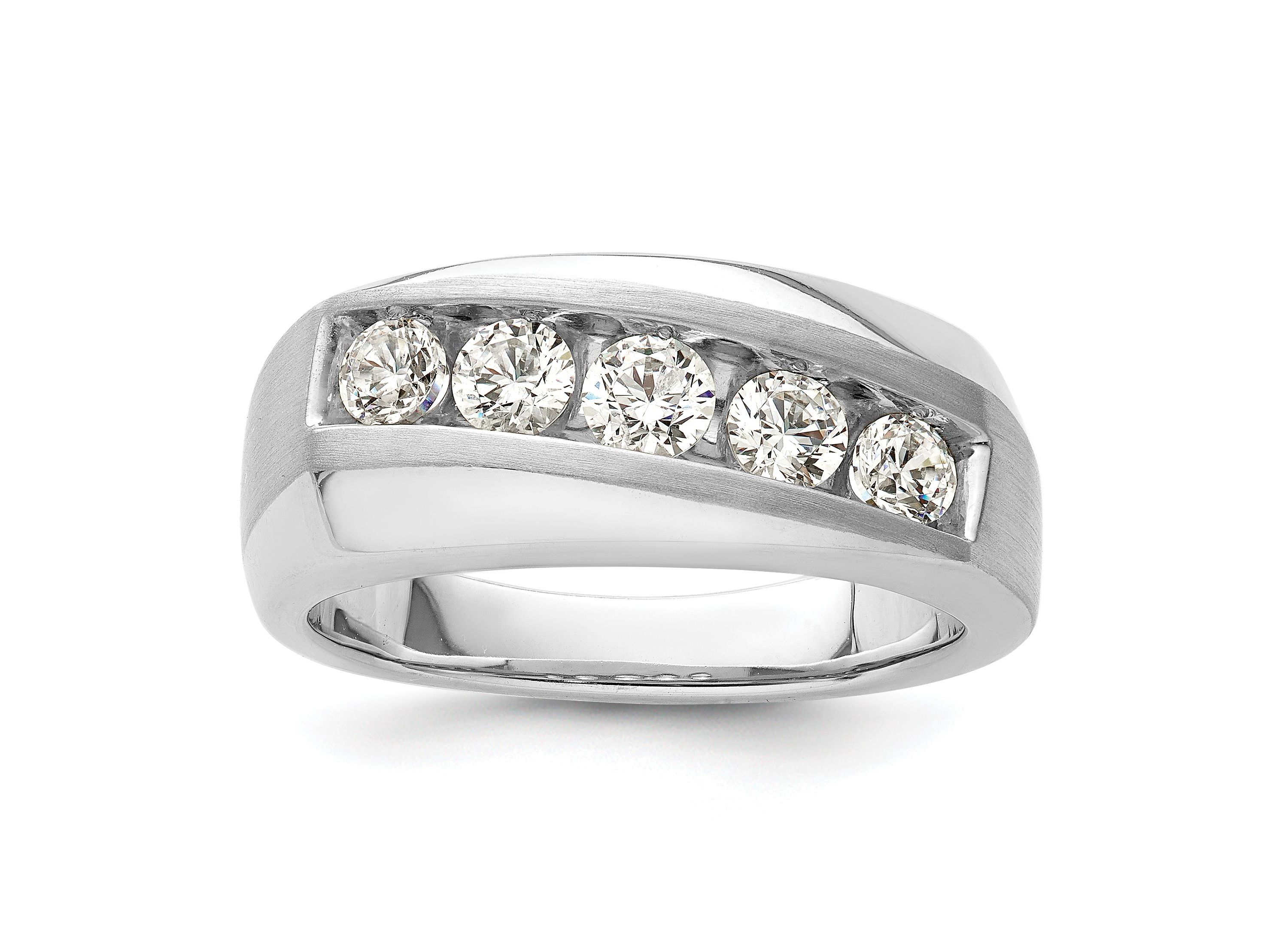 Lab Created 0.97 ct. t.w. Lab Grown Diamond VS/SI GHI, Mens 5-Stone Ring in 10K White Gold