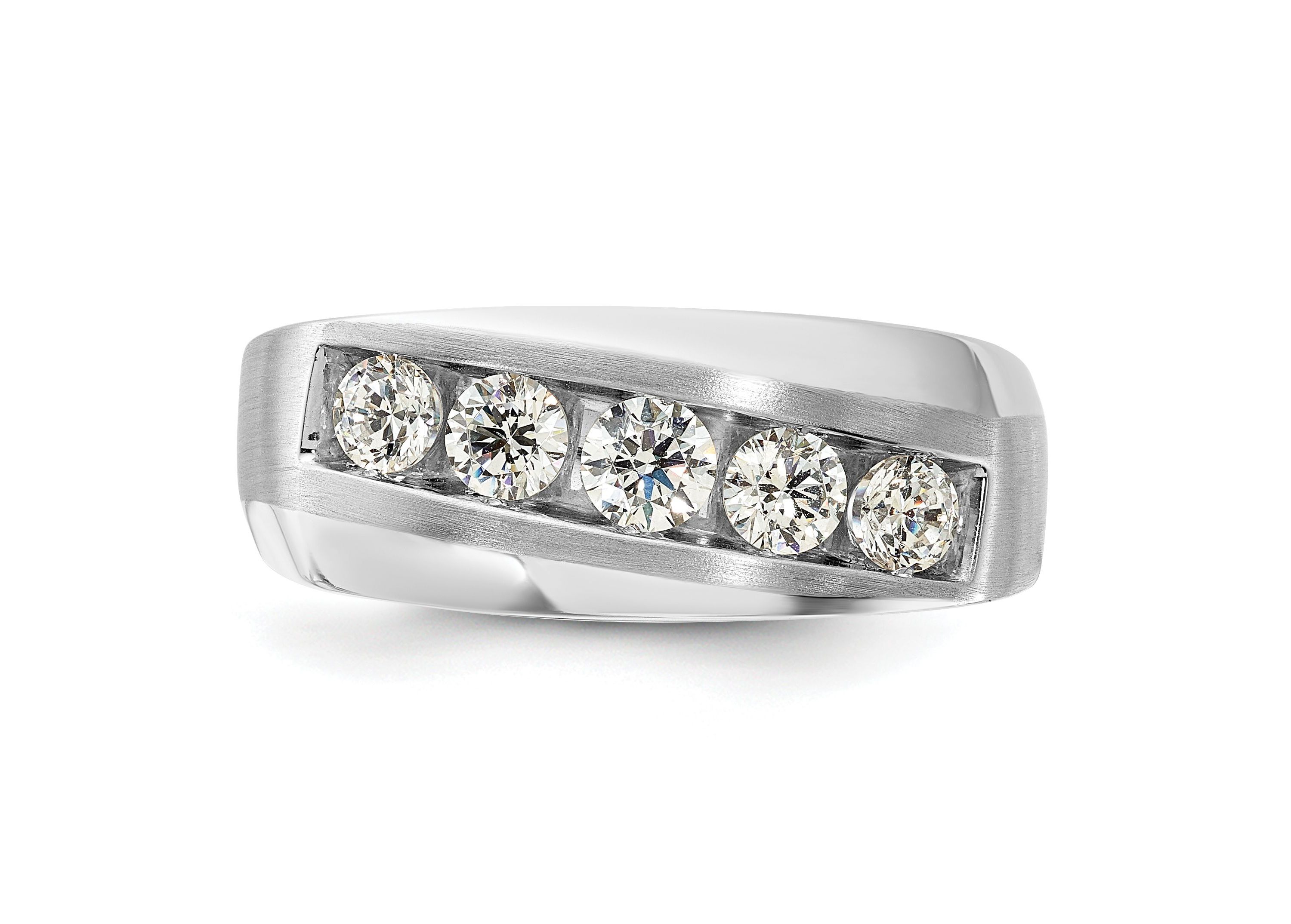 Lab Created 0.97 ct. t.w. Lab Grown Diamond VS/SI GHI, Mens 5-Stone Ring in 10K White Gold