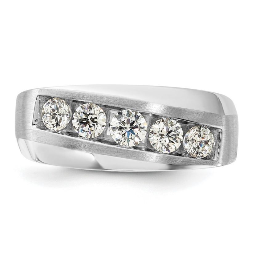 Lab Created 0.97 ct. t.w. Lab Grown Diamond VS/SI GHI, Mens 5-Stone Ring in 10K White Gold