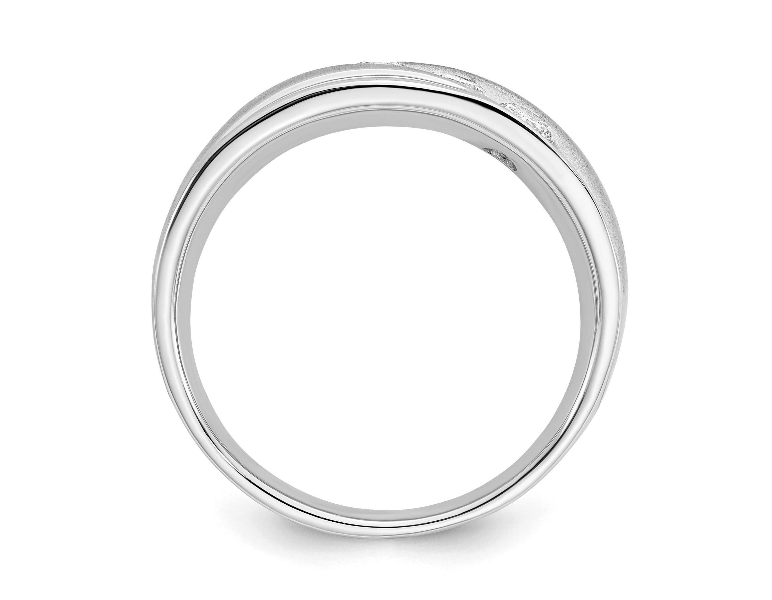 Lab Created 5/8 ct. t.w. Lab Grown Diamond VS/SI GHI, Mens 3-stone Band in 14K White Gold