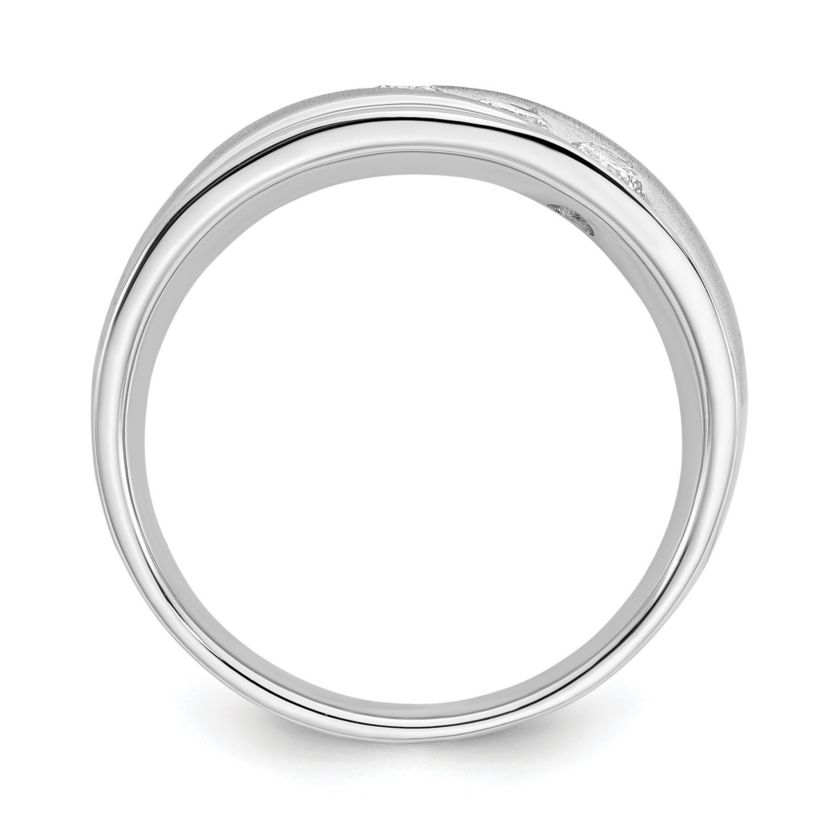 Lab Created 5/8 ct. t.w. Lab Grown Diamond VS/SI GHI, Mens 3-stone Band in 14K White Gold