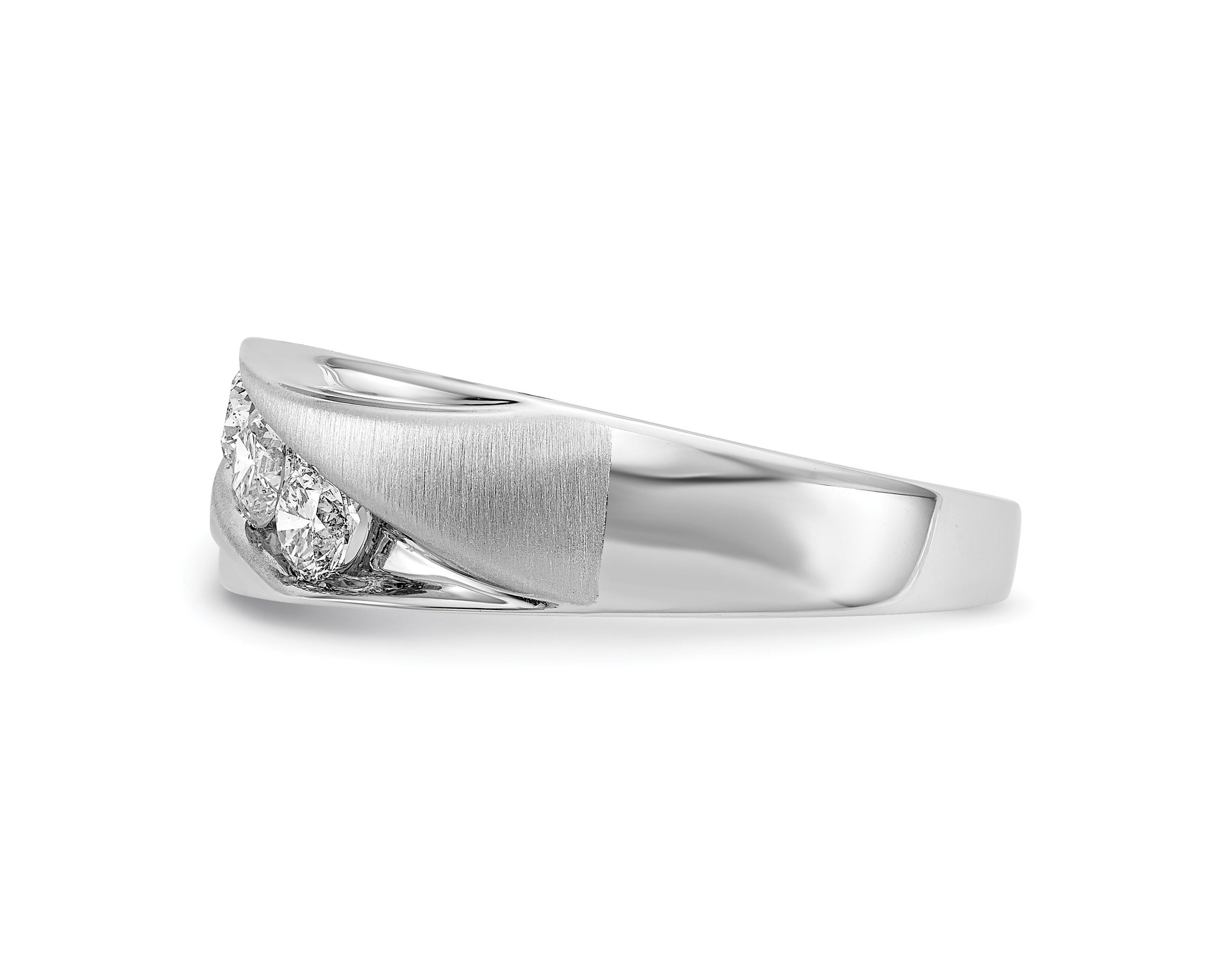 Lab Created 5/8 ct. t.w. Lab Grown Diamond VS/SI GHI, Mens 3-stone Band in 14K White Gold