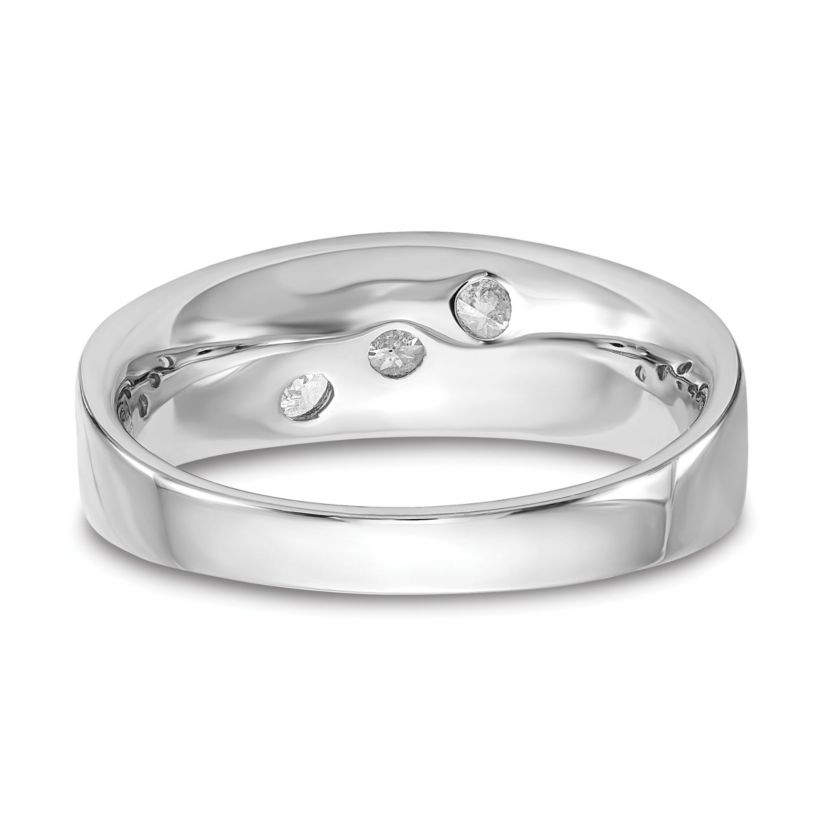 Lab Created 5/8 ct. t.w. Lab Grown Diamond VS/SI GHI, Mens 3-stone Band in 14K White Gold