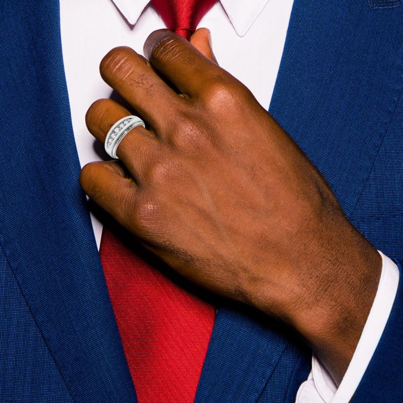 Lab Created 1/2 ct. t.w. Lab Grown Diamond, VS/SI GHI, Mens Ring in 10K White Gold