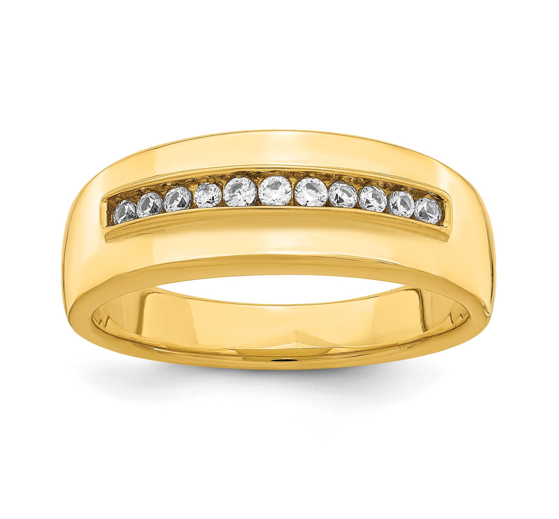 Lab Created 1/4 ct. t.w. Lab Grown Diamond Mens Band in 14K Yellow Gold