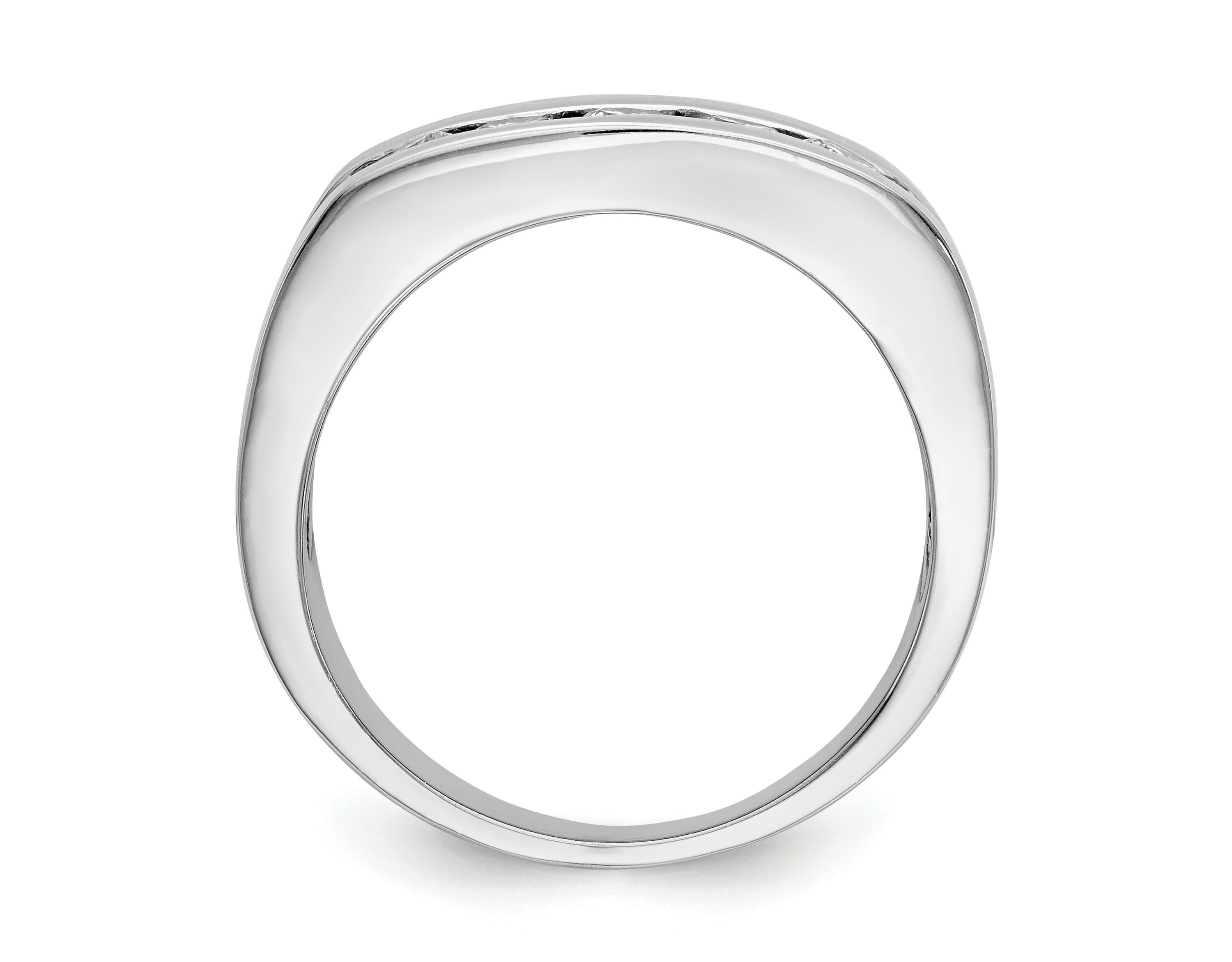 Lab Created 3/4 ct. t.w. Lab Grown Diamond VS/SI GHI, 5-Stone Mens Channel Band in 14K White Gold