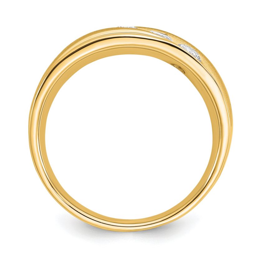 Lab Created 5/8 ct. t.w. Lab Grown Diamond VS/SI GHI, Mens 3-stone Band in 14K Yellow Gold