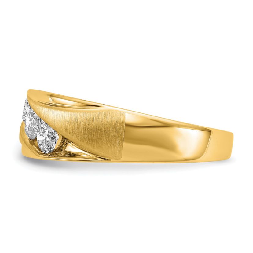 Lab Created 5/8 ct. t.w. Lab Grown Diamond VS/SI GHI, Mens 3-stone Band in 14K Yellow Gold