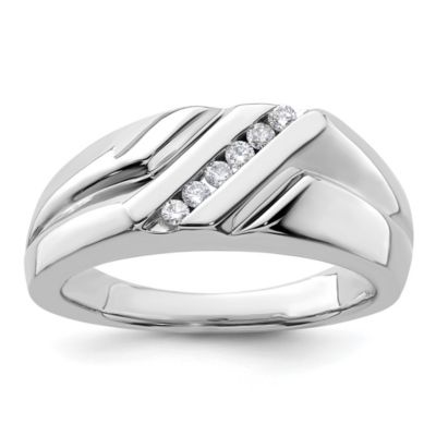 Belk & Co Lab Created 1/6 ct. t.w. Lab Grown Diamond Men's Ring in 14K White Gold -  540005811759569