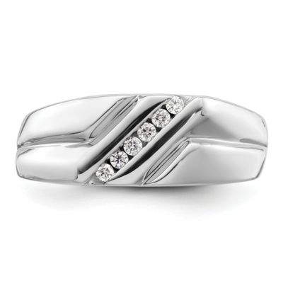 Lab Created 1/6 ct. t.w. Grown Diamond Men's Ring 14K White Gold