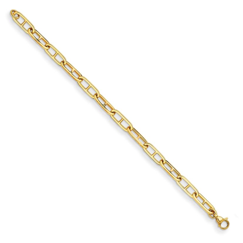 14K Yellow Gold 6.6mm Anchor Link 7.5 Inch Bracelet