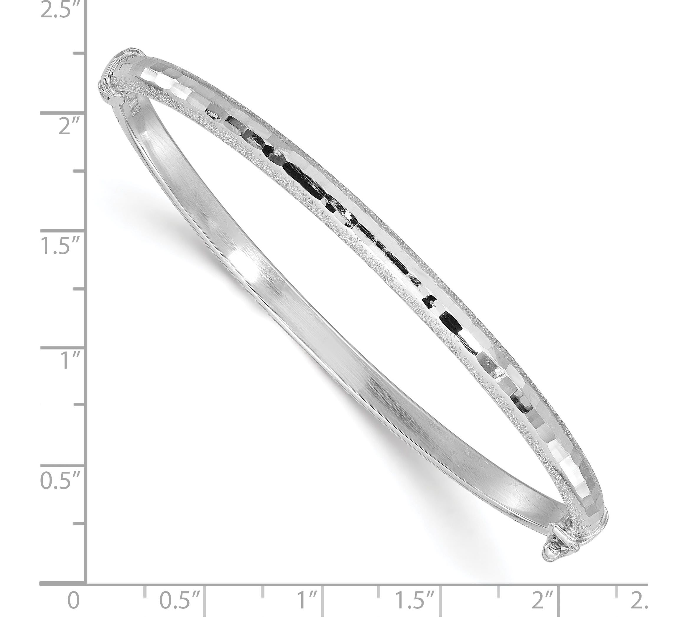 14K Diamond-cut and Laser-cut Fancy Hinged Bangle Bracelet