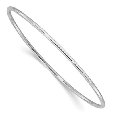 Belk & Co 14K 2mm Diamond-cut Polished Slip On Bangle, White -  0196904206584