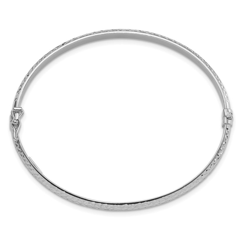 14K Diamond-cut 4mm Hinged Bangle