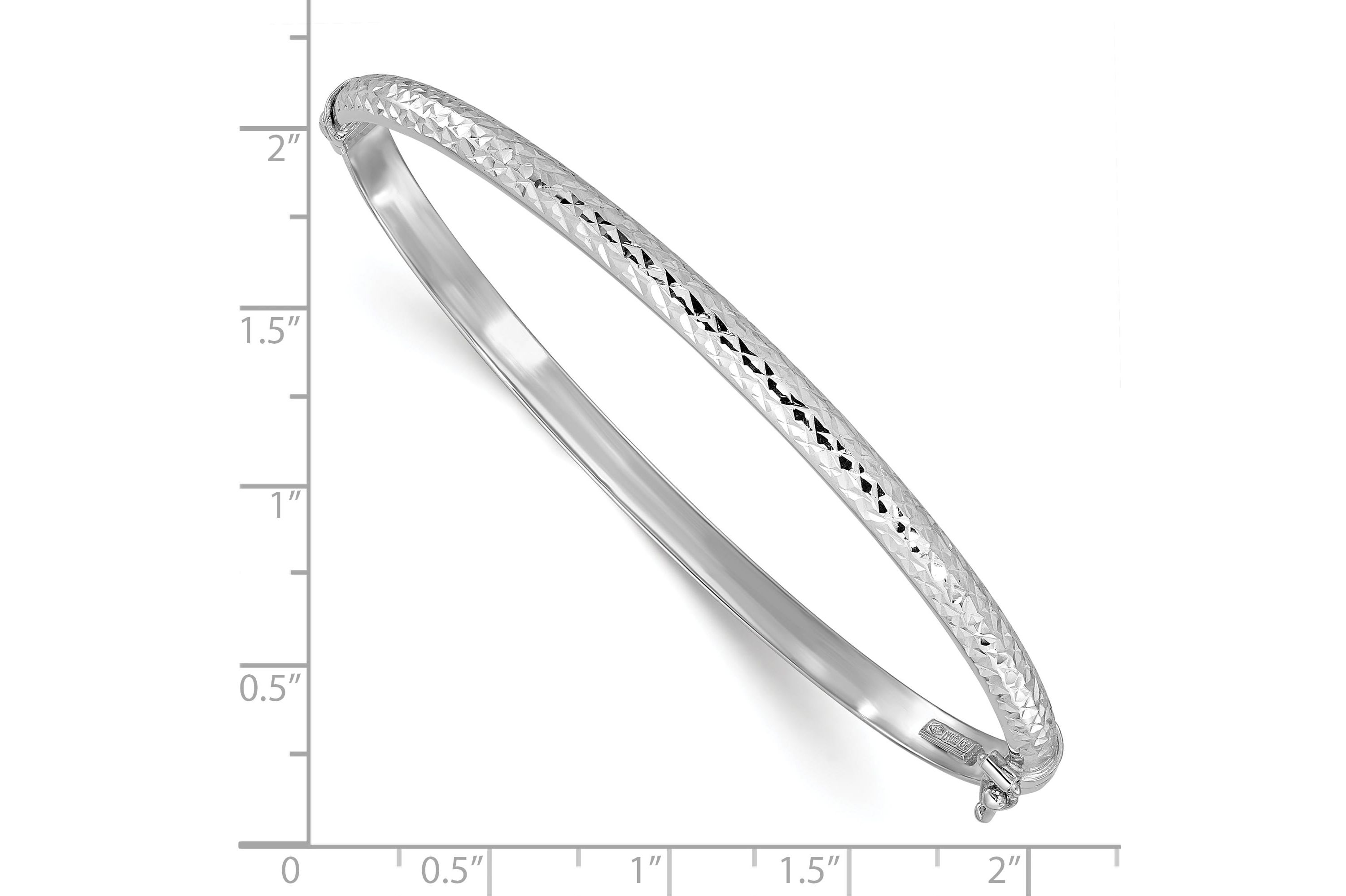 14K Diamond-cut 4mm Hinged Bangle